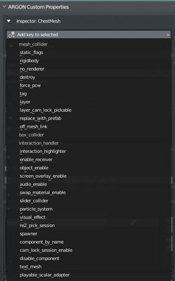 Argon: Blender add-on drop-down