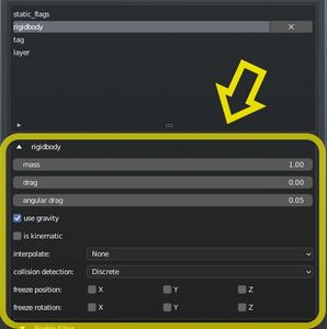 Argon: edit rigidbody properties in Blender
